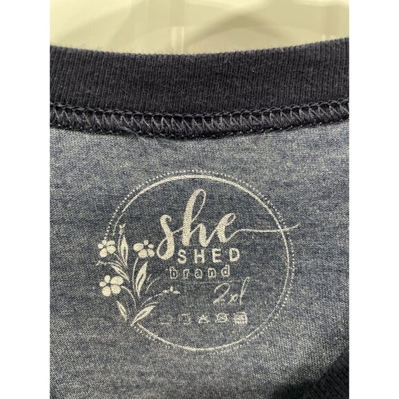 She Shed USA Patriotic Graphic Tee Sz 2XL Short Sleeve Stars Stripes 4th Of July - Picture 3 of 5